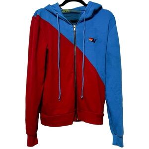 AVIATOR NATION Red Blue Zip Up Unisex Hoodie Sz S